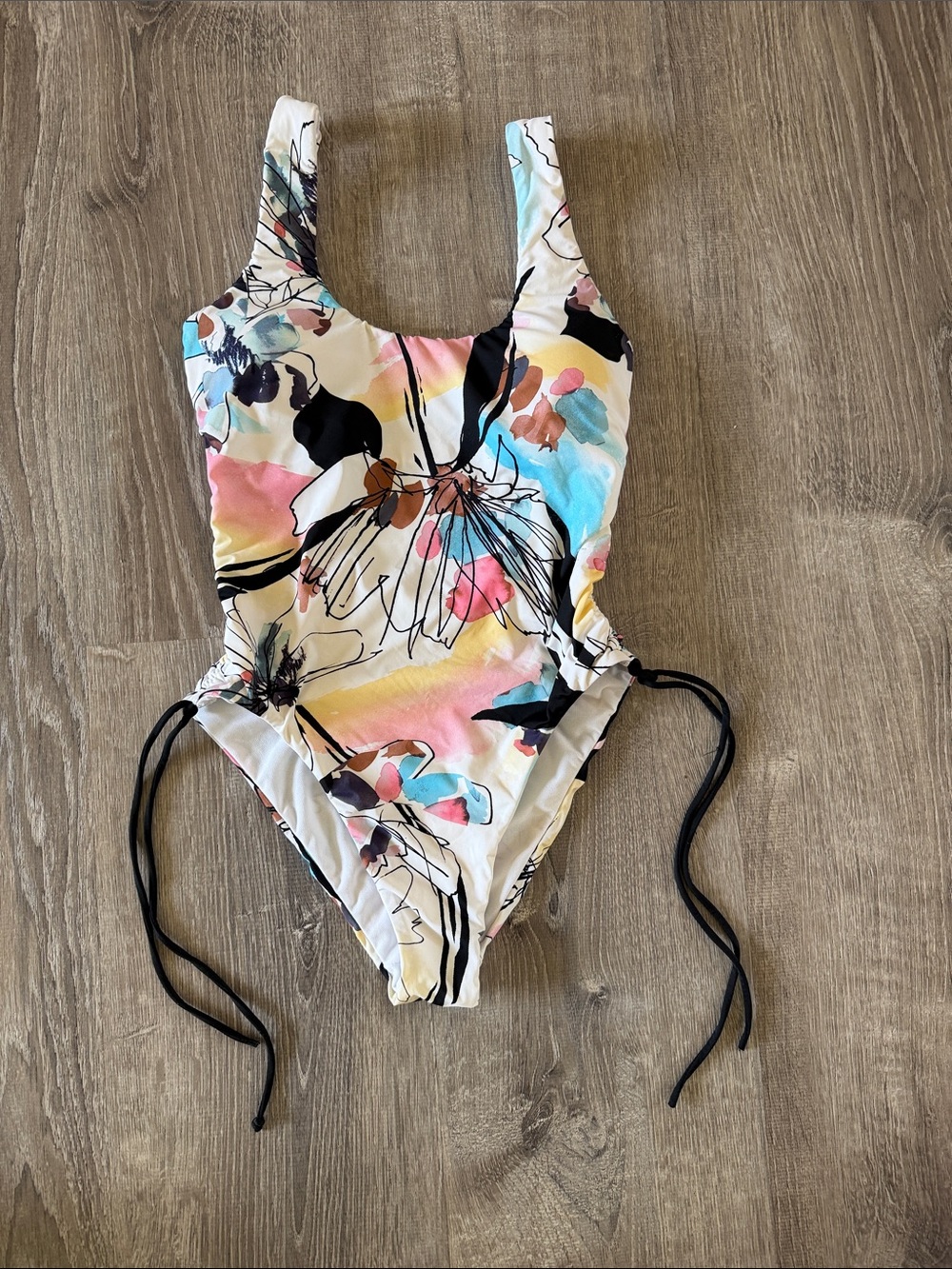 Floral One-Piece Swimsuit - Multicolor